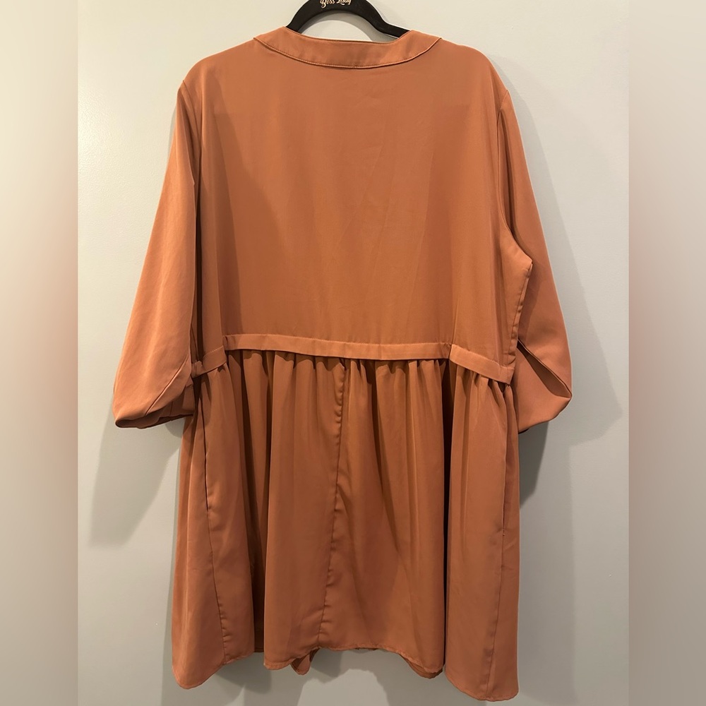 Entro Rust Long Sleeve Shift Dress Size XL - Picture 4 of 5